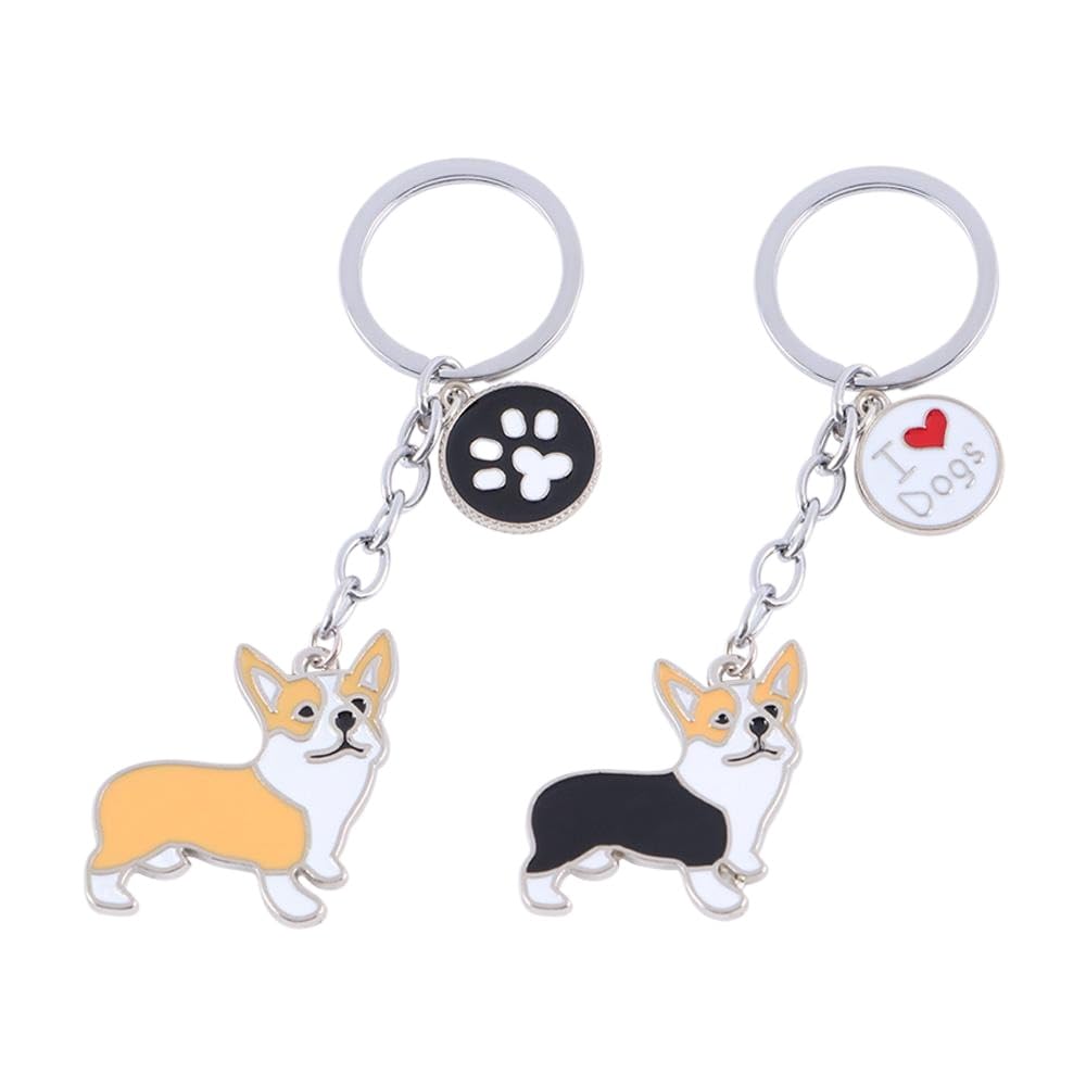 Amazon.co.jp: Vctitil 2個 かわいいコーギーキーホルダー、かわいい